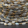 Catena pietre dure pepite labradorite 6/8 mm pacco 50 cm