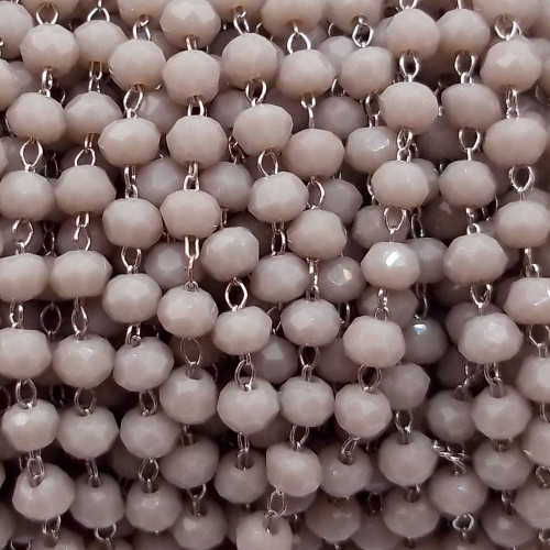 Catena rosario in ottone cristalli cloud color 2 mm pacco 50 cm