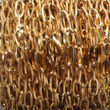 Catena in acciaio ovale 12.5x6 mm oro rotolo 10 mt Catena in acciaio ovale 12.5x6 mm oro rotolo 10 mt