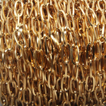 Catena in acciaio ovale 12.5x6 mm oro rotolo 10 mt