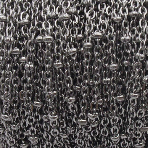 Rotolo Catena acciaio a palline 1.7 mm maglia ovale 1.7x1.4 10 mt