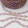 Catena acciaio oro smaltata viola 10x4 mm conf. 50 cm