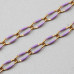 Catena acciaio oro smaltata viola 10x4 mm conf. 50 cm