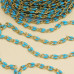 Catena rame smaltata azzurra 18 kt gold plated 50 cm