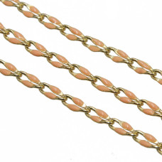 Catena rame smaltata color pelle 18 kt gold plated 50 cm