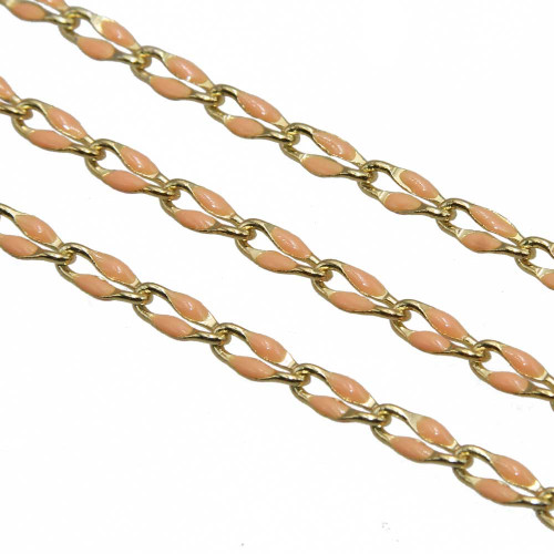 Catena rame smaltata color pelle 18 kt gold plated 50 cm