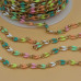 Catena rame smaltata colorata 18 kt gold plated 50 cm