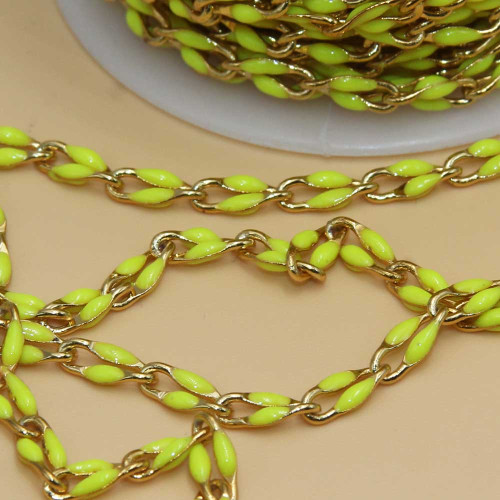 Catena rame smaltata gialla 18 kt gold plated 50 cm