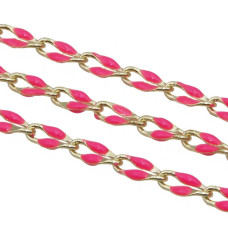 Catena rame smaltata rosa 18 kt gold plated 50 cm