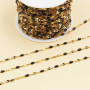 Catena in acciao oro smaltata nera maglia ovale piatta 3x2 mm 1 mt
