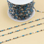 Catena in acciao smaltata blu maglia ovale piatta 3x2 mm 1 mt