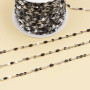 Catena in acciao smaltata nera maglia ovale piatta 3x2 mm 1 mt