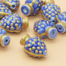 Anfora siciliana 18.4x13.5 mm forata blu oro 1 pezzo
