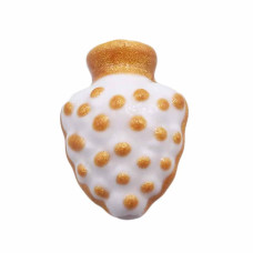 Anfora siciliana dipinta a mano 18.4x13.5 mm forata bianca oro 1 pezzo