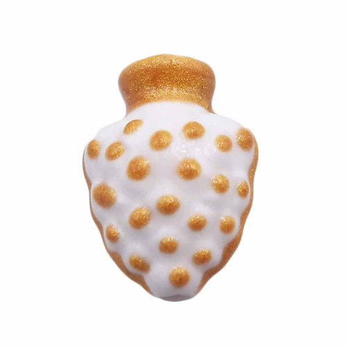 Anfora siciliana dipinta a mano 18.4x13.5 mm forata bianca oro 1 pezzo