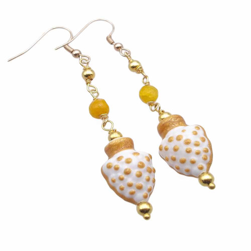 Anfora siciliana 18.4x13.5 mm forata blu oro 1 pezzo