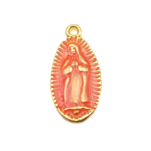 Charms religiosi arancione e oro 23.6x11 mm 1 pezzo 