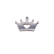 Pacco ingrosso Charms in acciaio coroncina 12.8x8.9 mm 10 pz
