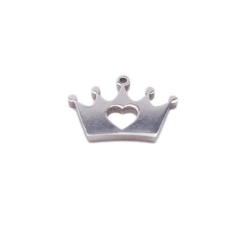 Pacco ingrosso Charms in acciaio coroncina 12.8x8.9 mm 10 pz