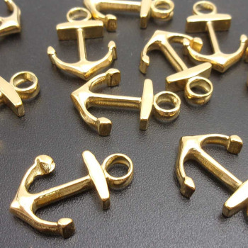 Charms acciaio ancora 17 mm oro pacco 1 pz