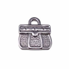 charms borsetta 3d in acciaio 16.6 mm pacco 1 pezzo