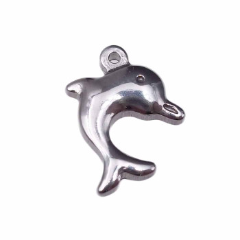 charms delfino 3d in acciaio 15.2 mm pacco da 1 pezzo