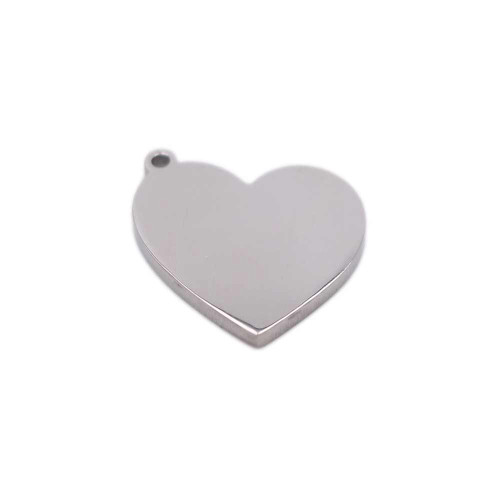 Charms in acciaio cuore 14.4x14 mm 2 pz