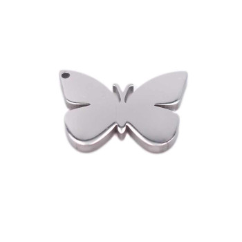 Charms in acciaio farfalla 13.9x9.8 mm 2 pz