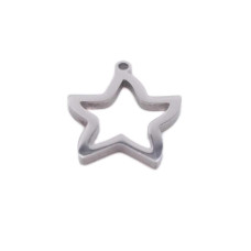 Charms in acciaio stella 13.6x11.5 mm pacco 1 pz
