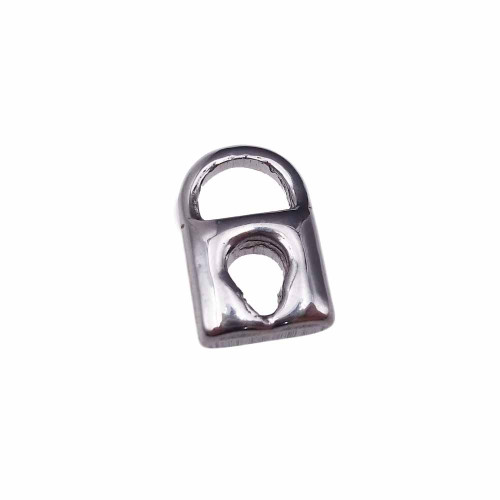 charms lucchetto 3d in acciaio 14.8 mm pacco 1 pezzo