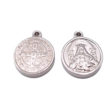 Charms religiosi in acciaio 17x14x2.3 mm 1 pz 