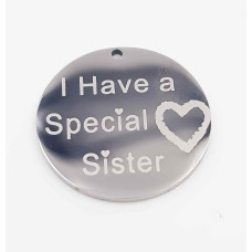 Charms acciaio Special Sister doppia lucidatura 18 mm 1 pz
