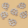 Charms acciaio quadrifoglio 13 mm 10 pz