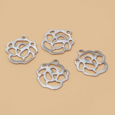 Charms acciaio rosa 13 mm 10 pz Charms acciaio rosa 13 mm 10 pz