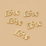 Charms acciaio scritta love oro 12x7 mm 5 pz