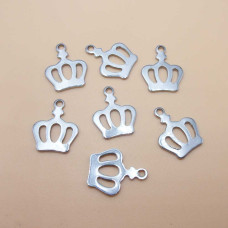 Charms in acciaio corona 13x10 mm 10 pz