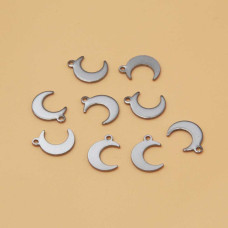 Charms in acciaio luna 10.5 mm 10 pz Charms in acciaio luna 10.5 mm 10 pz