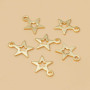 Charms in acciaio stella oro 10.6 mm 5 pz
