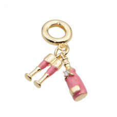 Charms a grappolo oro champagne e calici 26 mm conf. 1 pz