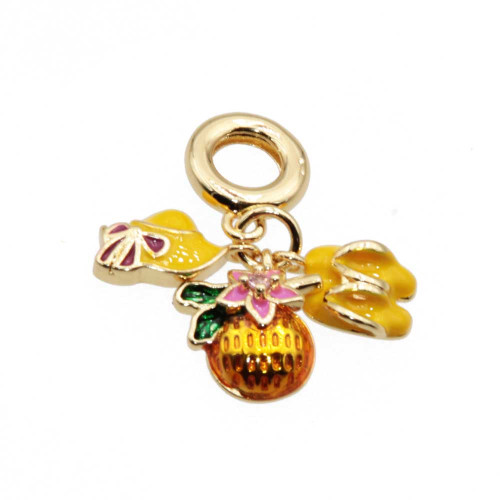 Charms a grappolo oro ciabatte, bevanda cappello 26 mm conf. 1 pz