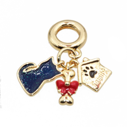 Charms a grappolo oro il mio gattino 26 mm conf. 1 pz