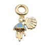 Charms a grappolo oro medusa, conchiglia 26 mm conf. 1 pz