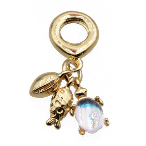 Charms a grappolo oro stile mare 26 mm conf. 1 pz