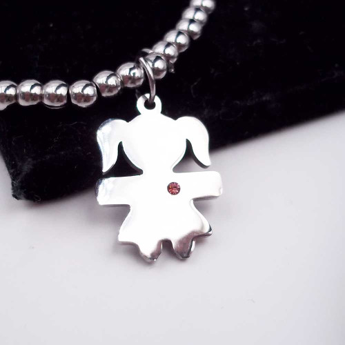 10 pezzi Charms acciaio bimba con strass 20x14.6 mm 