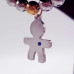 10 pz Charms acciaio bimbo strass blu 20x14 mm