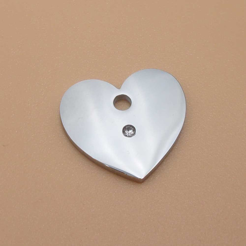 Charms acciaio cuore con stras 14x15 mm pacco 2 pz