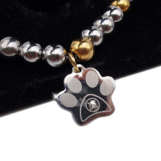 Charms zampetta cagnolino con strass acciaio 13.8 mm 1 pz