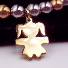 10 pezzi Charms acciaio bimba oro 16x10 mm 10 pezzi Charms acciaio bimba oro 16x10 mm
