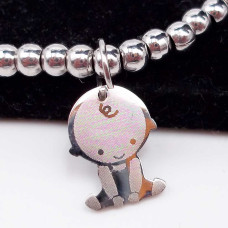 10 pezzi Charms bimbo 14x9.7 mm acciaio
