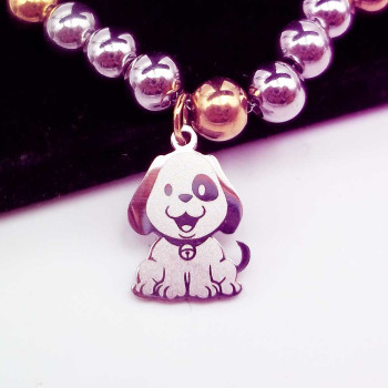 10 pz Charms acciaio cagnolino 16x11.6 mm